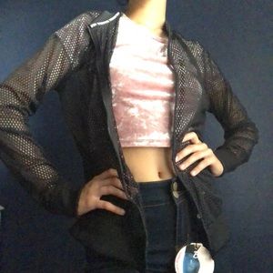 Blacks mesh bomber jacket